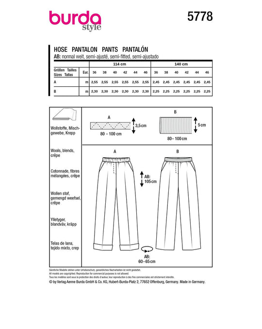 Burda Schnittmuster 5778