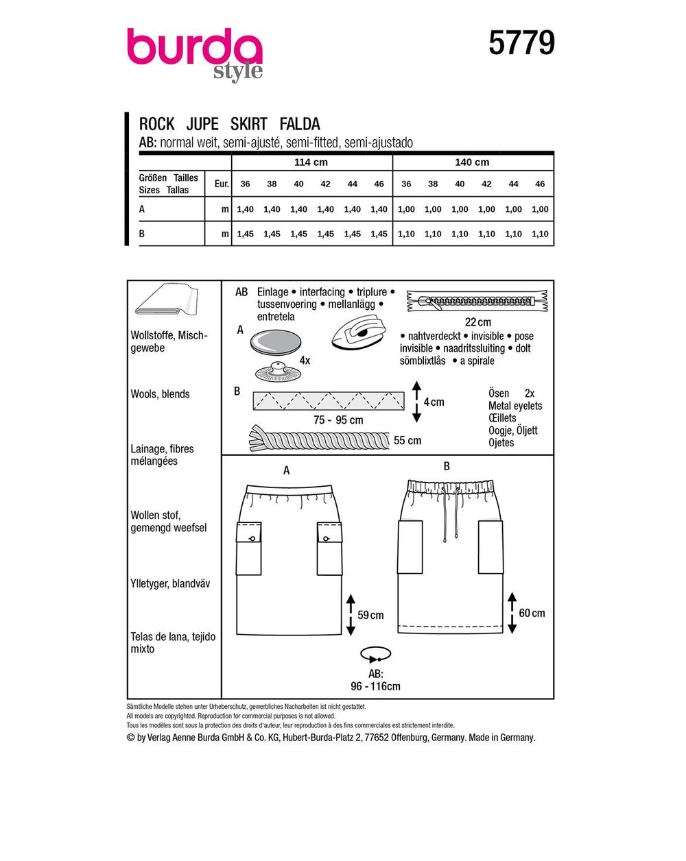 Burda Schnittmuster 5779