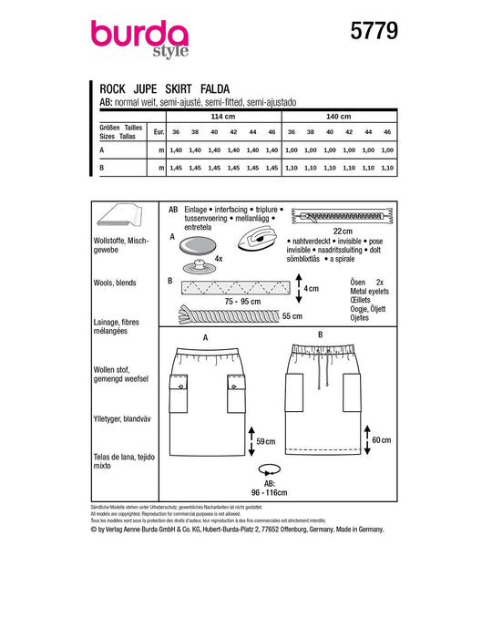Burda Schnittmuster 5779