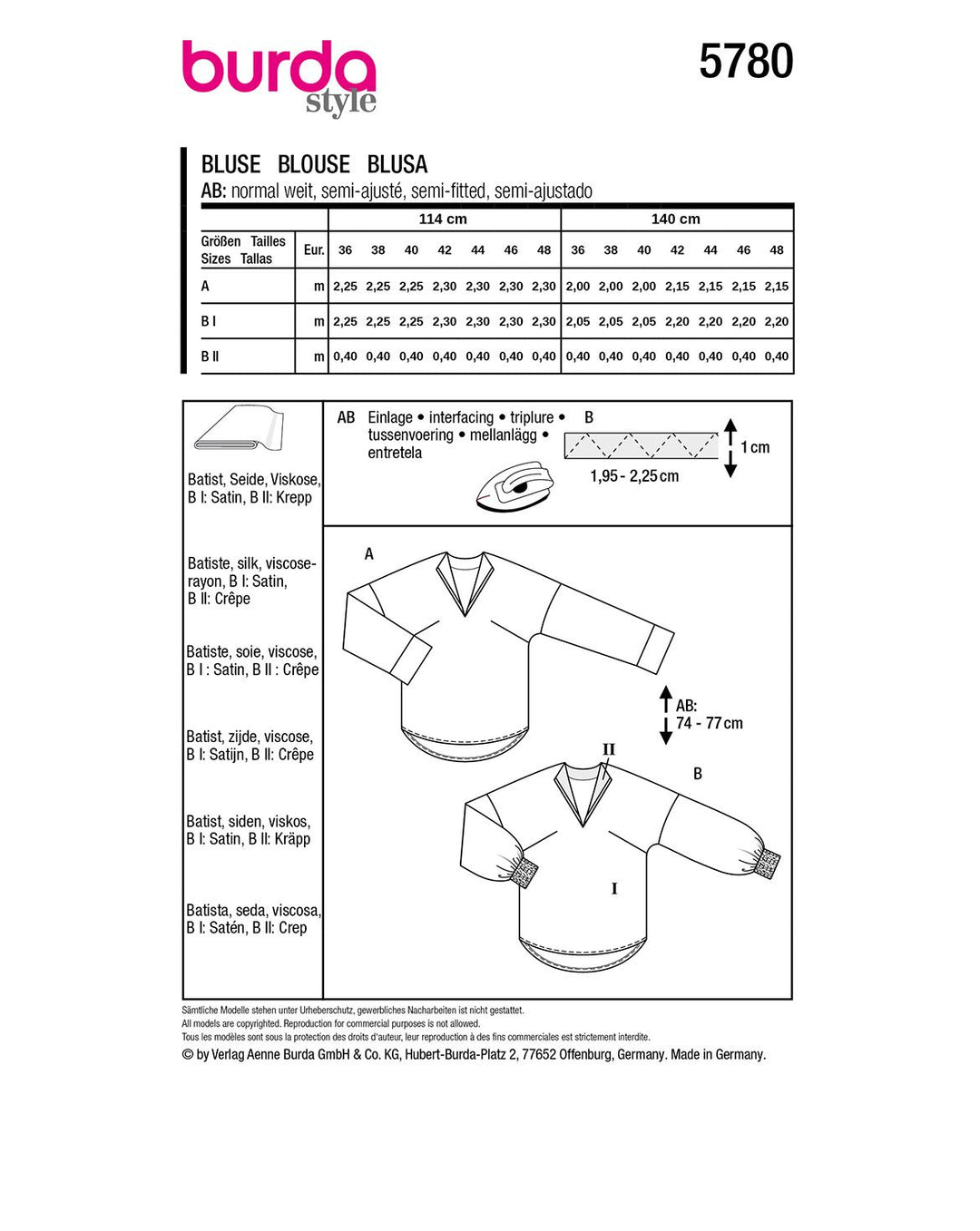 Burda Schnittmuster 5780