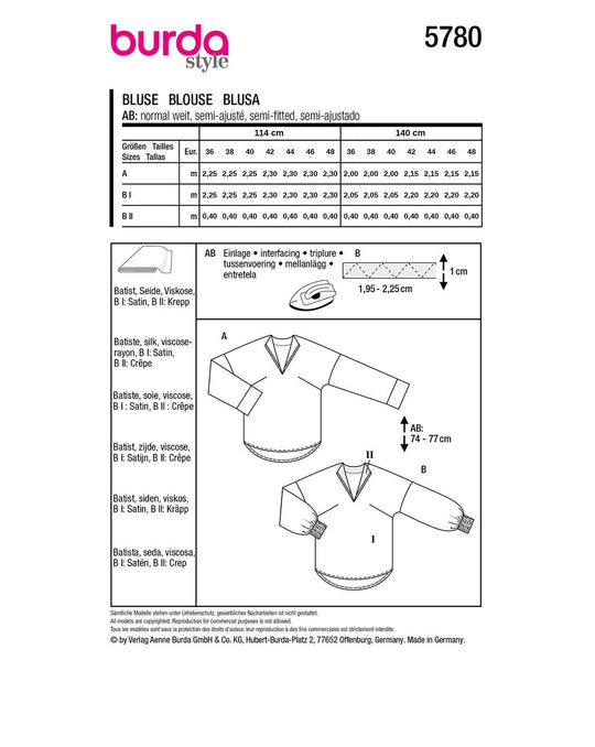 Burda Schnittmuster 5780