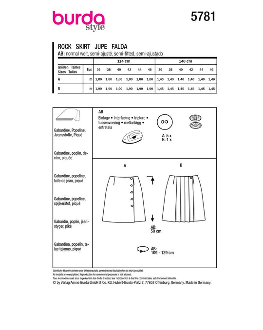 Burda Schnittmuster 5781