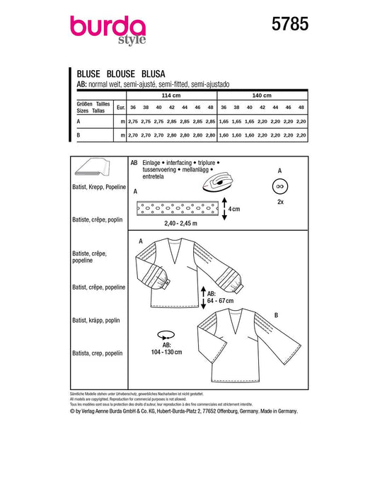Burda Schnittmuster 5785