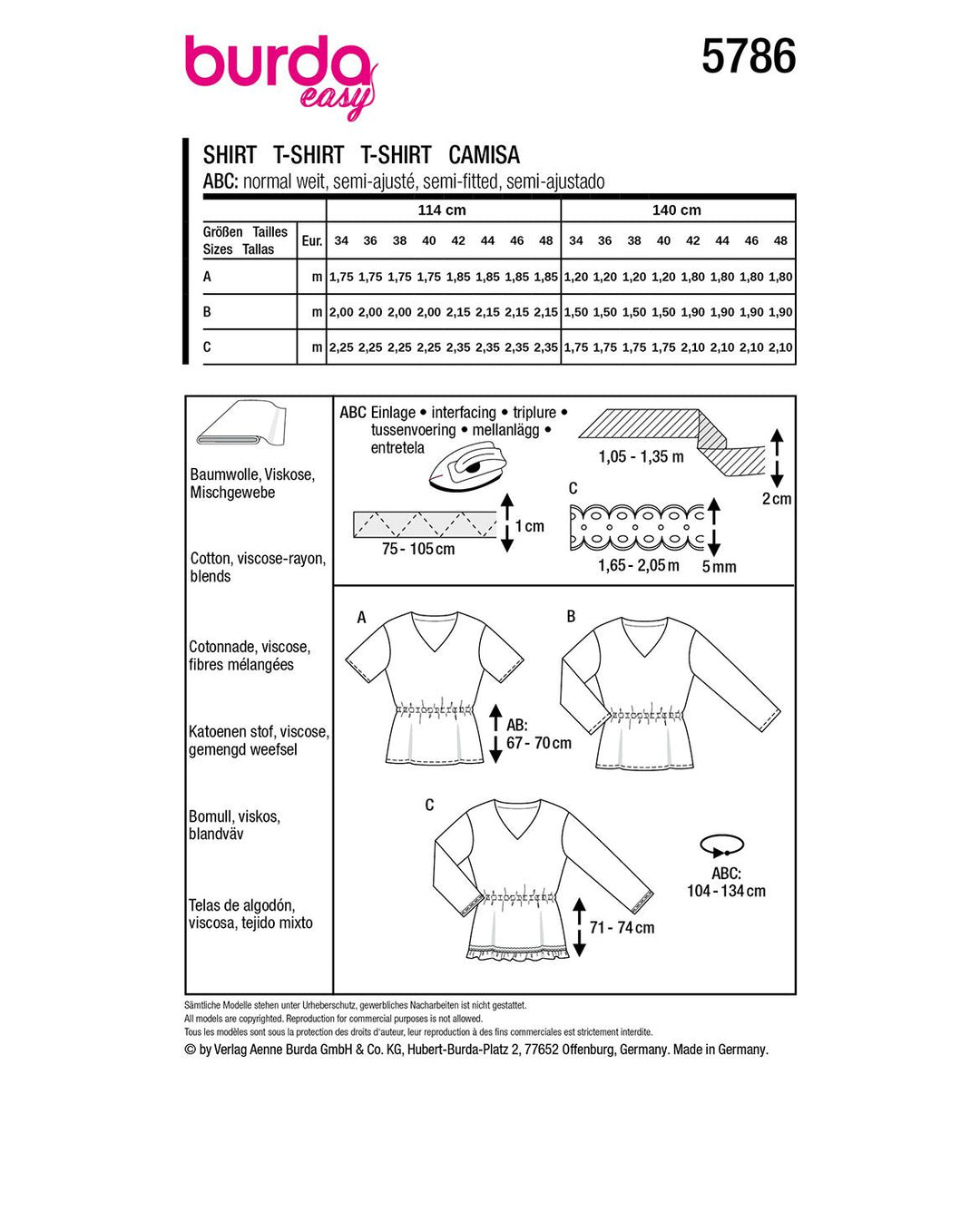 Burda Schnittmuster 5786