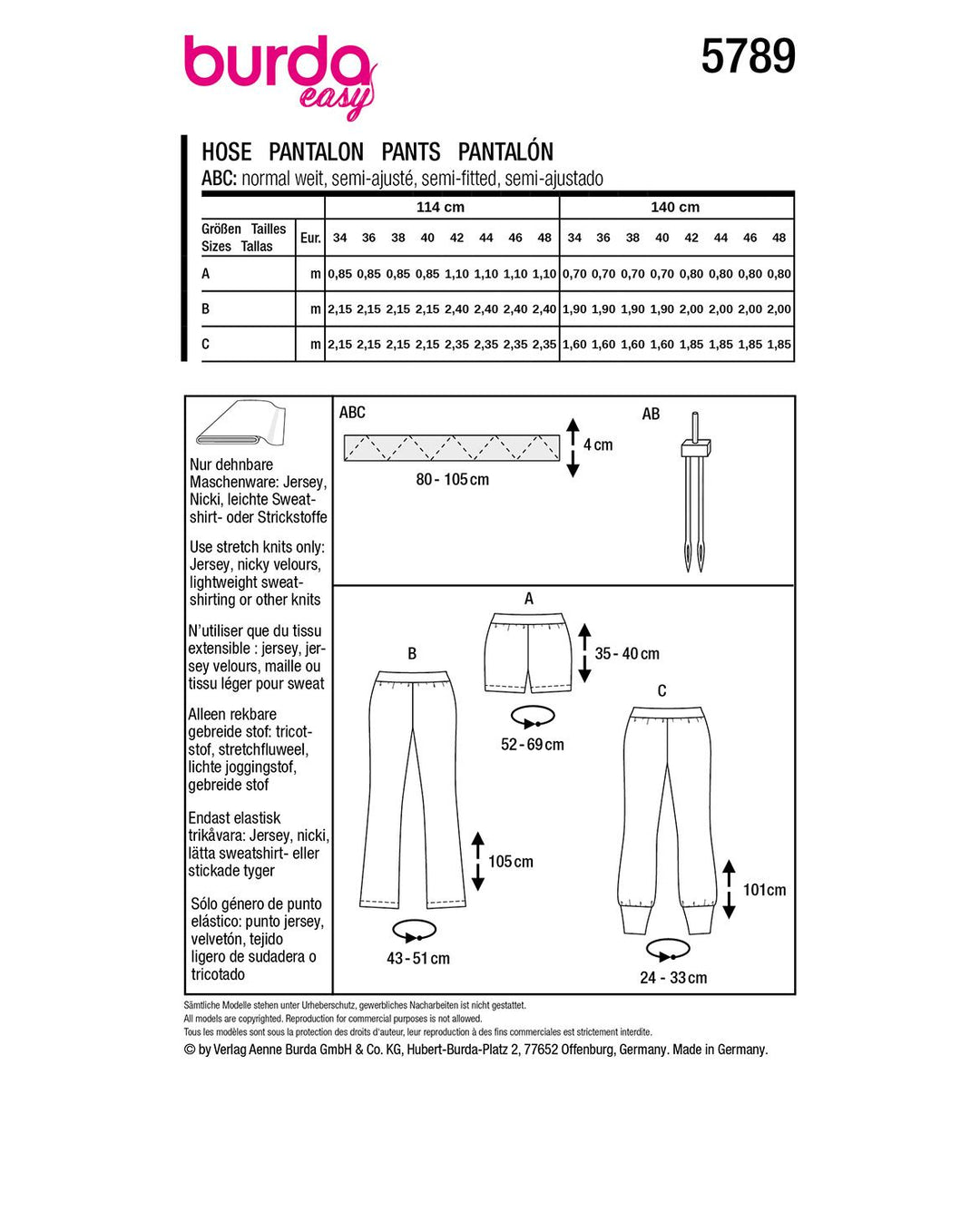 Burda Schnittmuster 5789
