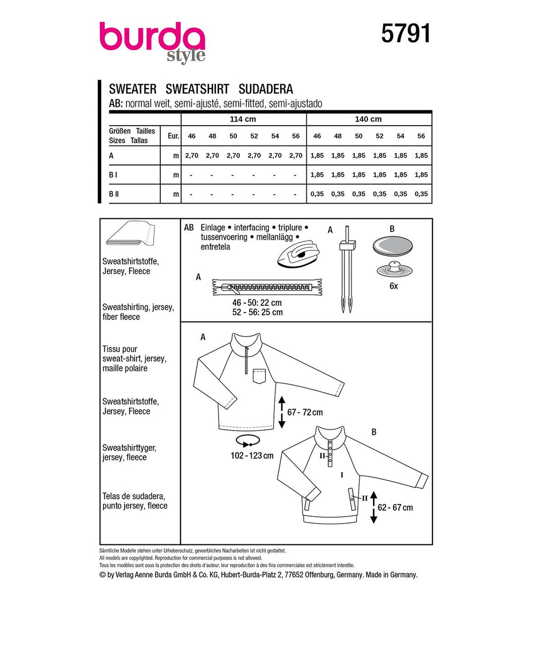 Burda Schnittmuster 5791