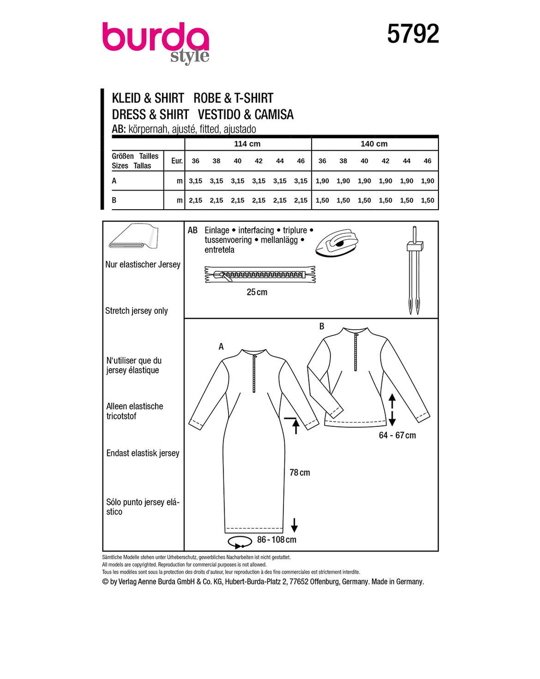 Burda Schnittmuster 5792