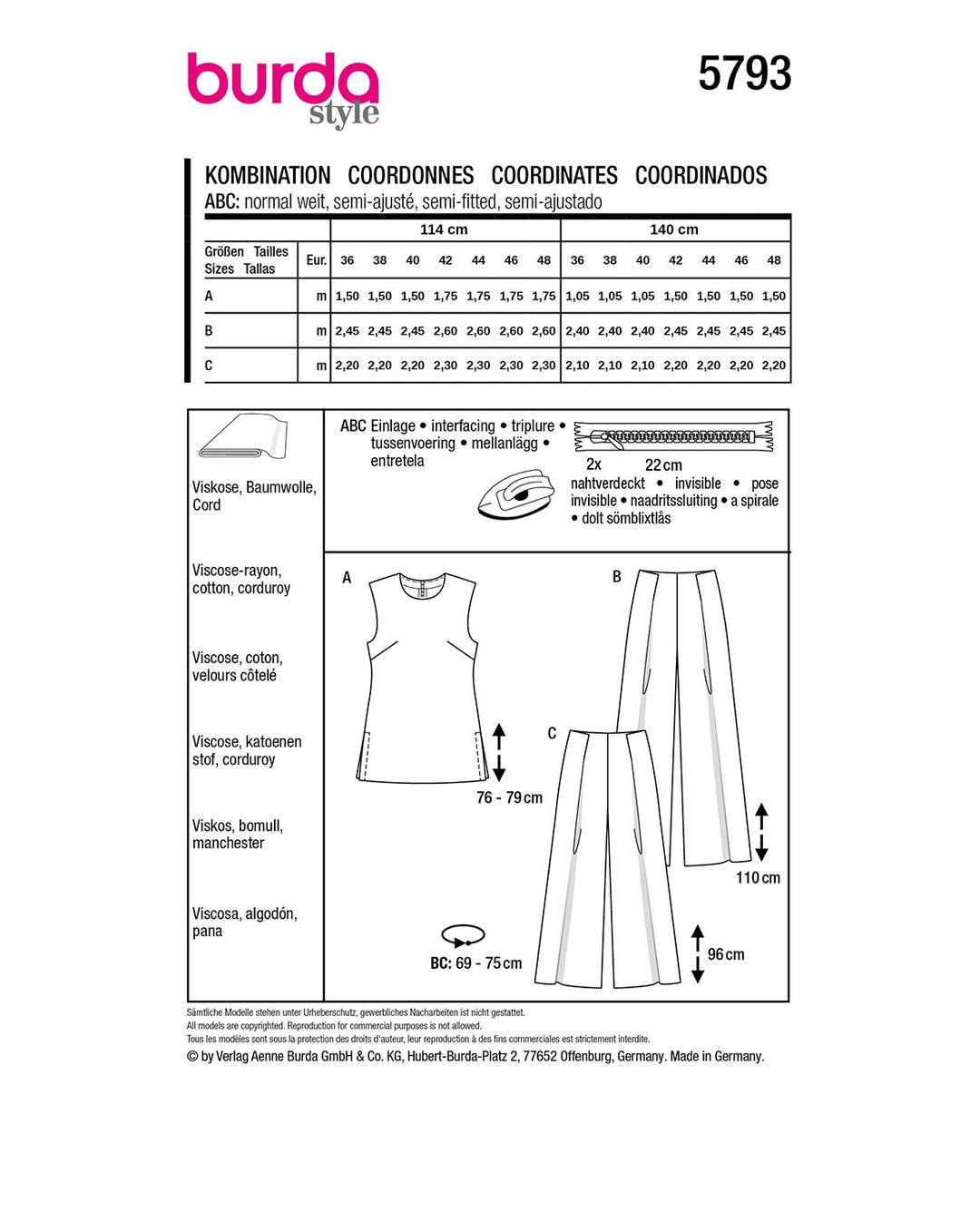 Burda Schnittmuster 5793