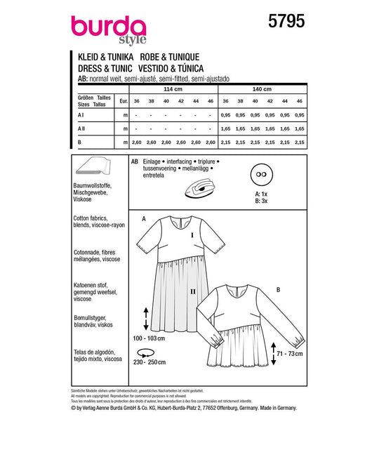 Burda Schnittmuster 5795