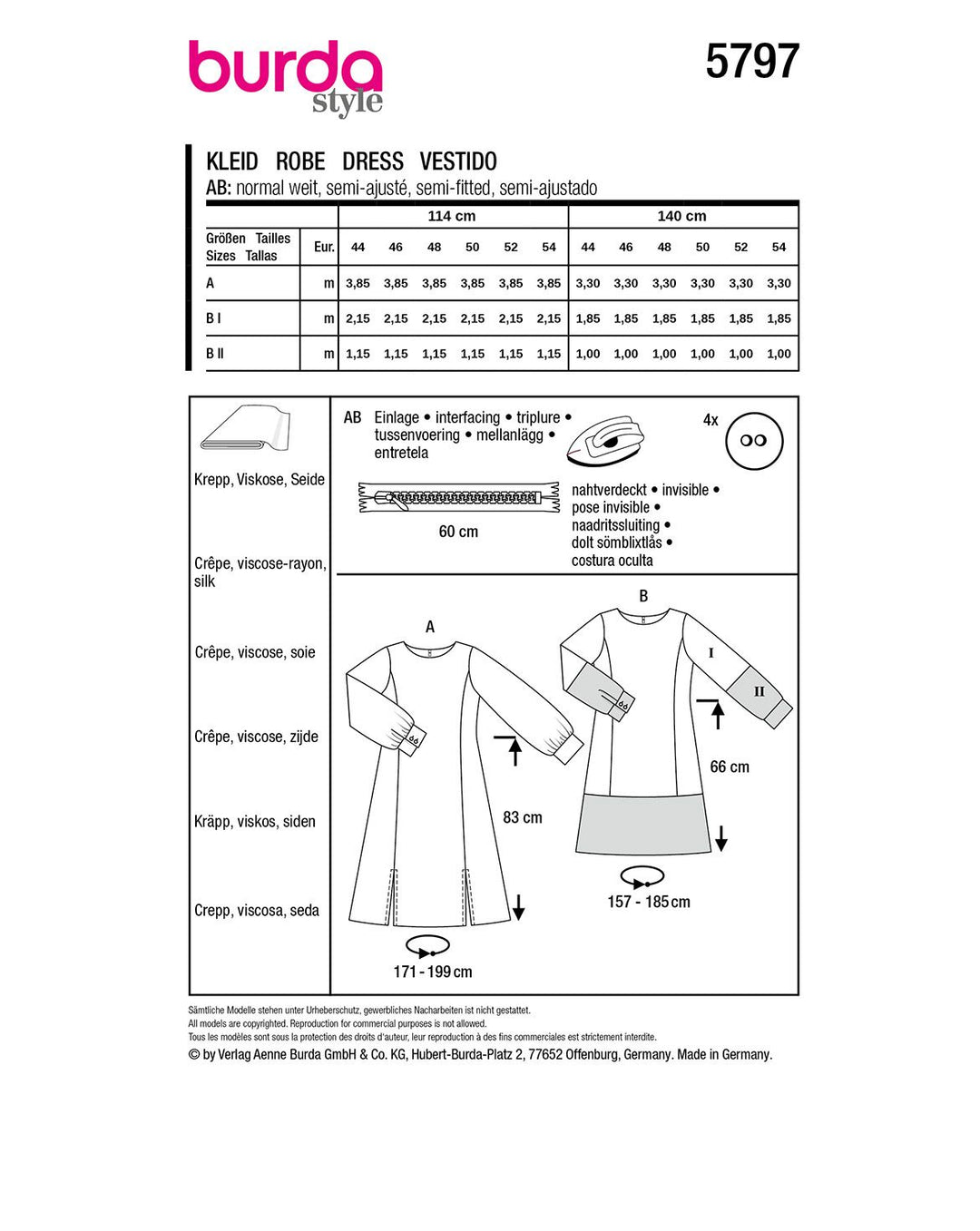 Burda Schnittmuster 5797