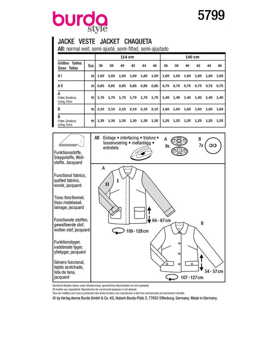 Burda Schnittmuster 5799