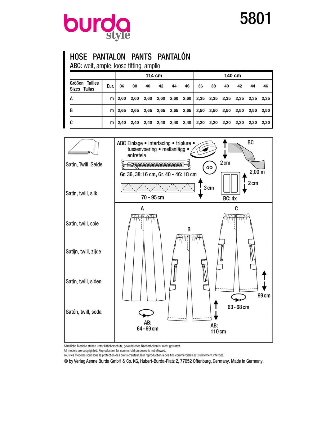 Burda Schnittmuster 5801