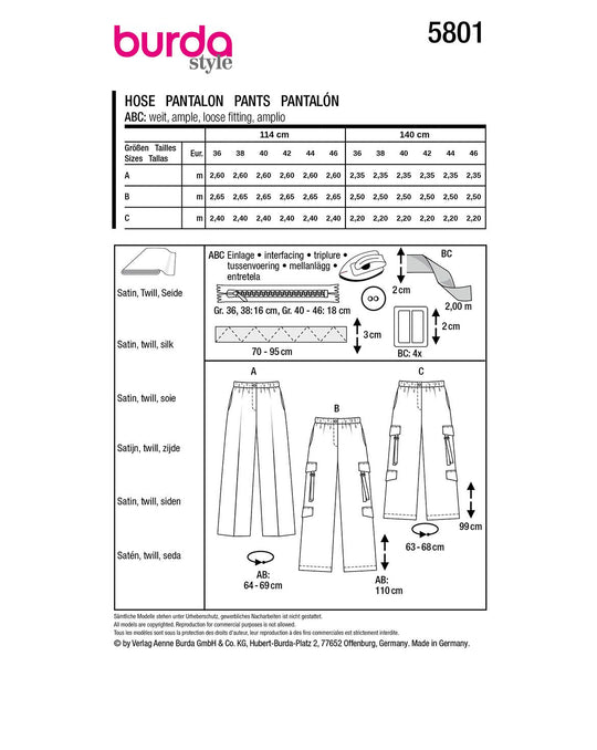 Burda Schnittmuster 5801