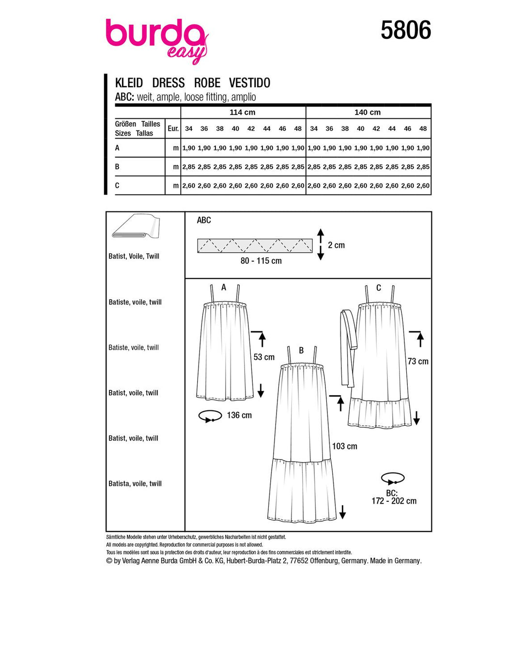 Burda Schnittmuster 5806