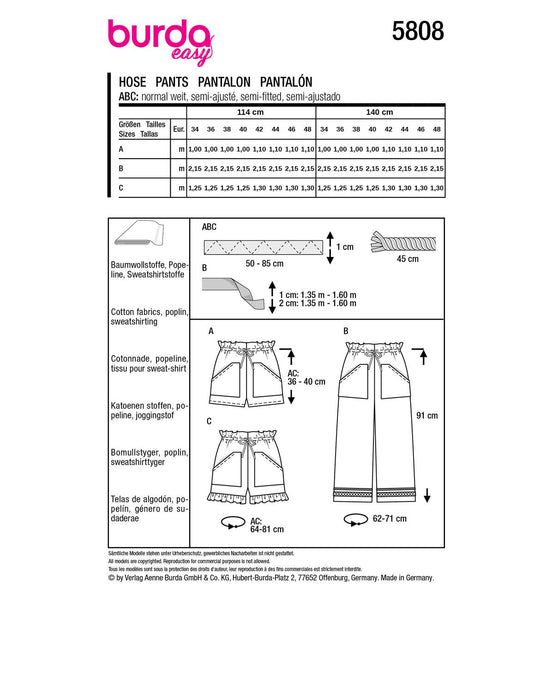 Burda Schnittmuster 5808
