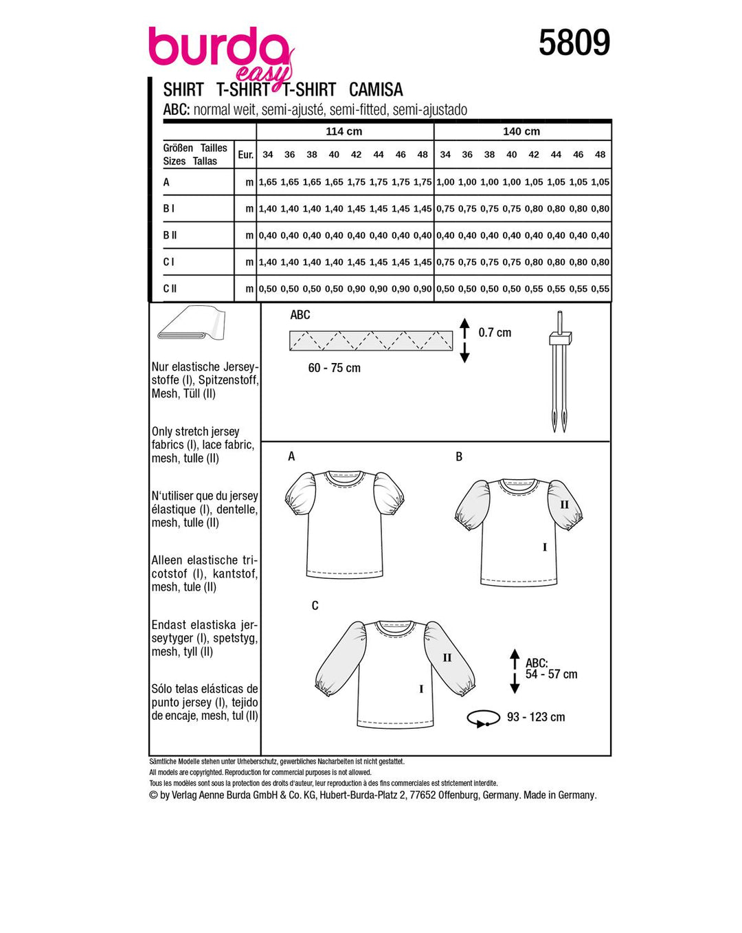 Burda Schnittmuster 5809
