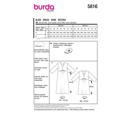 Burda Sewing Pattern 5816