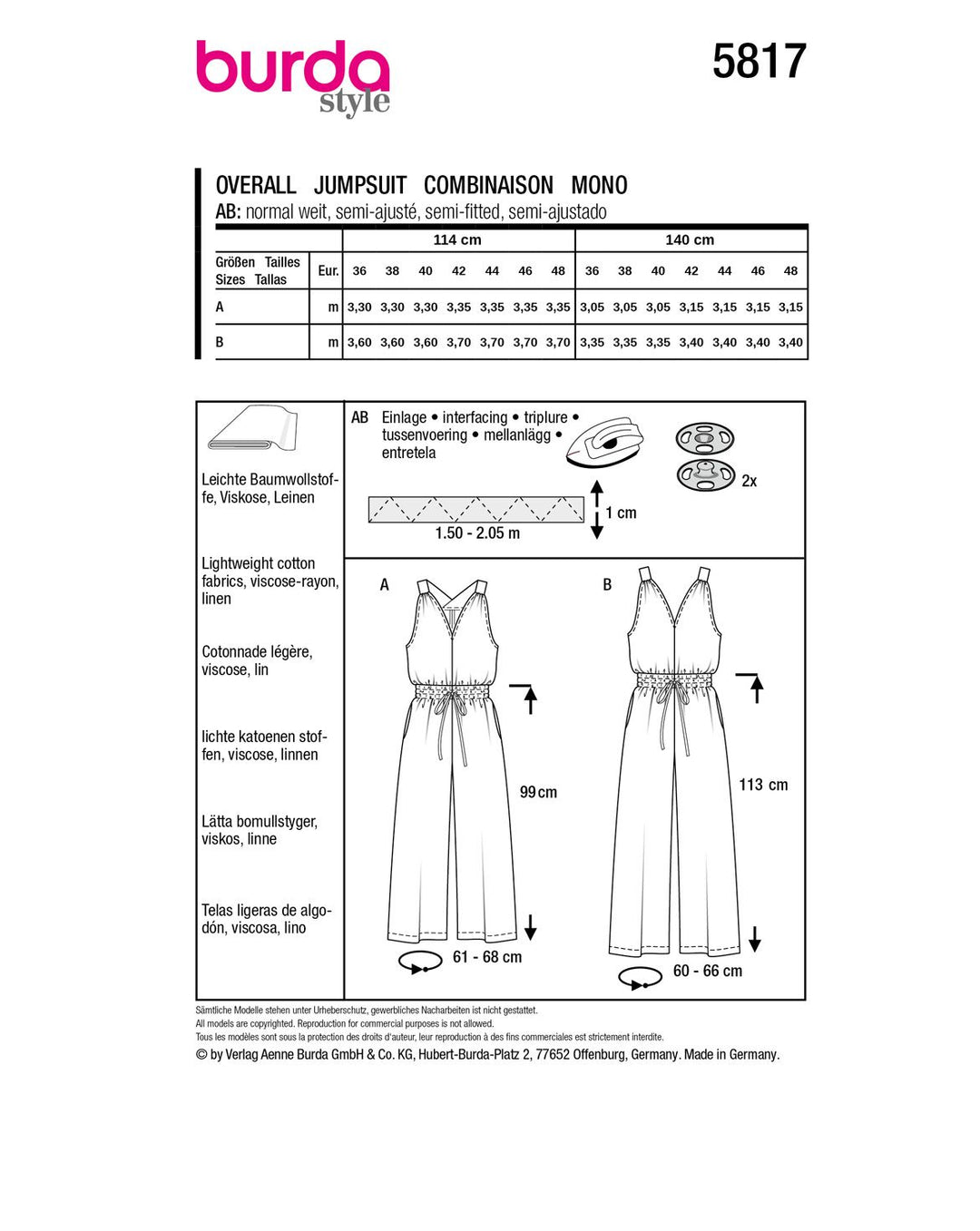 Burda Schnittmuster 5817