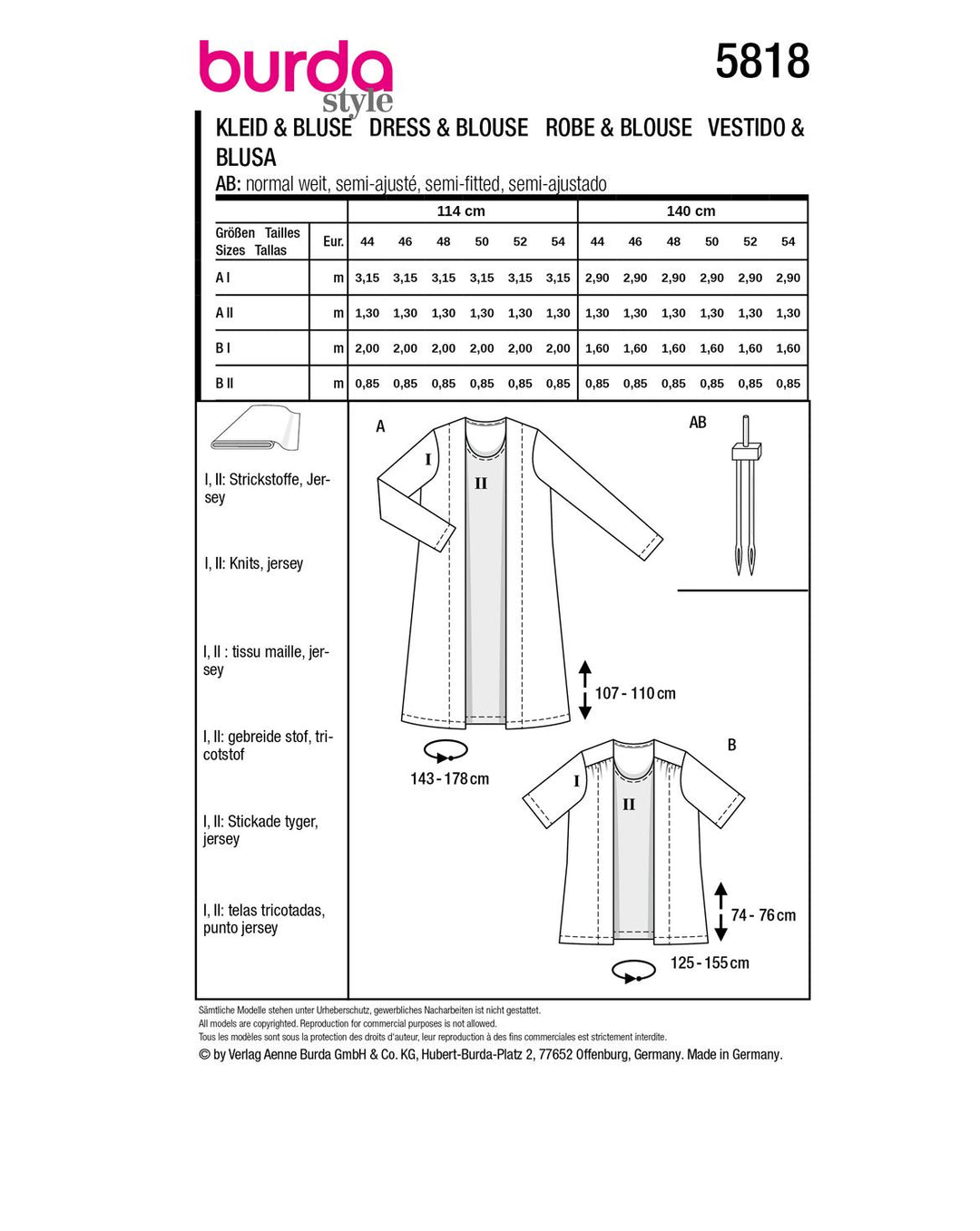 Burda Schnittmuster 5818