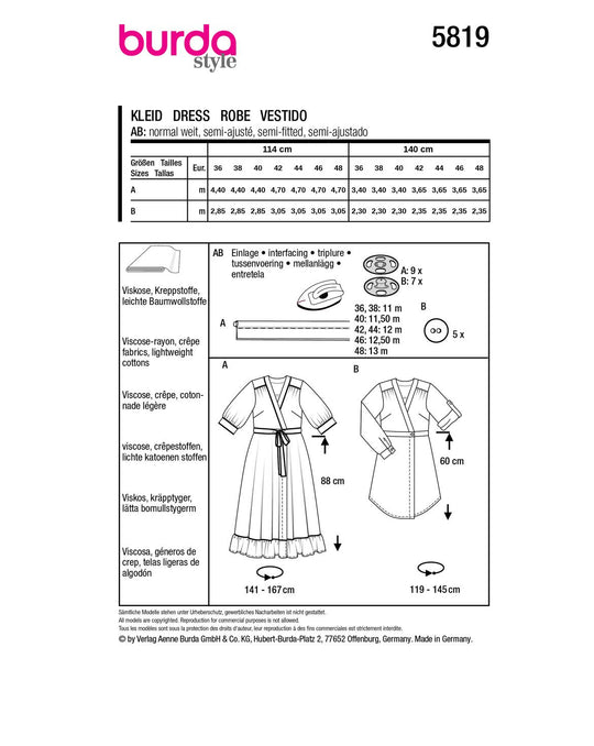 Burda Schnittmuster 5819