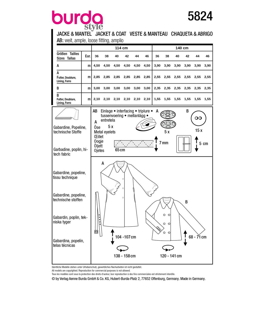 Burda Schnittmuster 5824