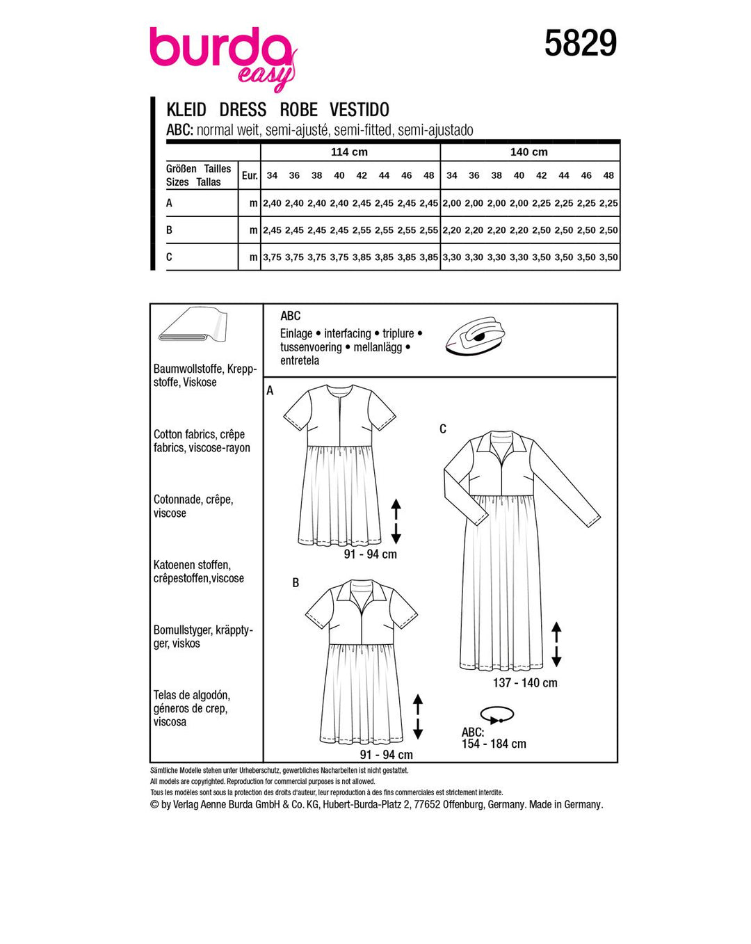 Burda Schnittmuster 5829