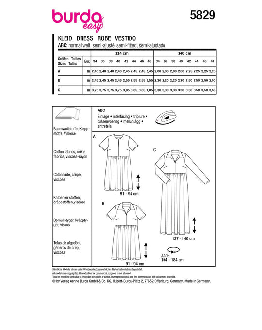 Burda Schnittmuster 5829