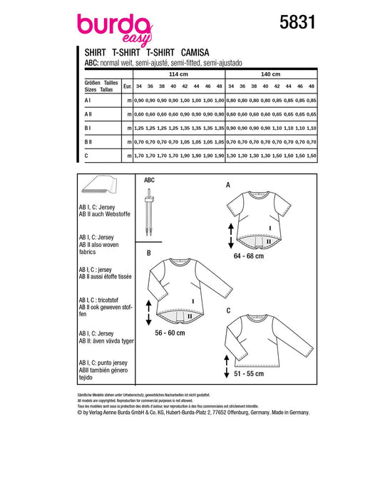 Burda Schnittmuster 5831