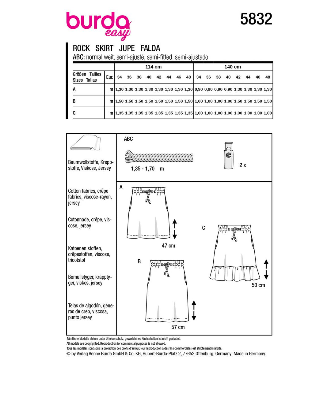 Burda Schnittmuster 5832