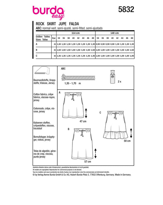 Burda Schnittmuster 5832