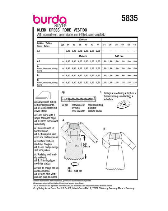 Burda Schnittmuster 5835