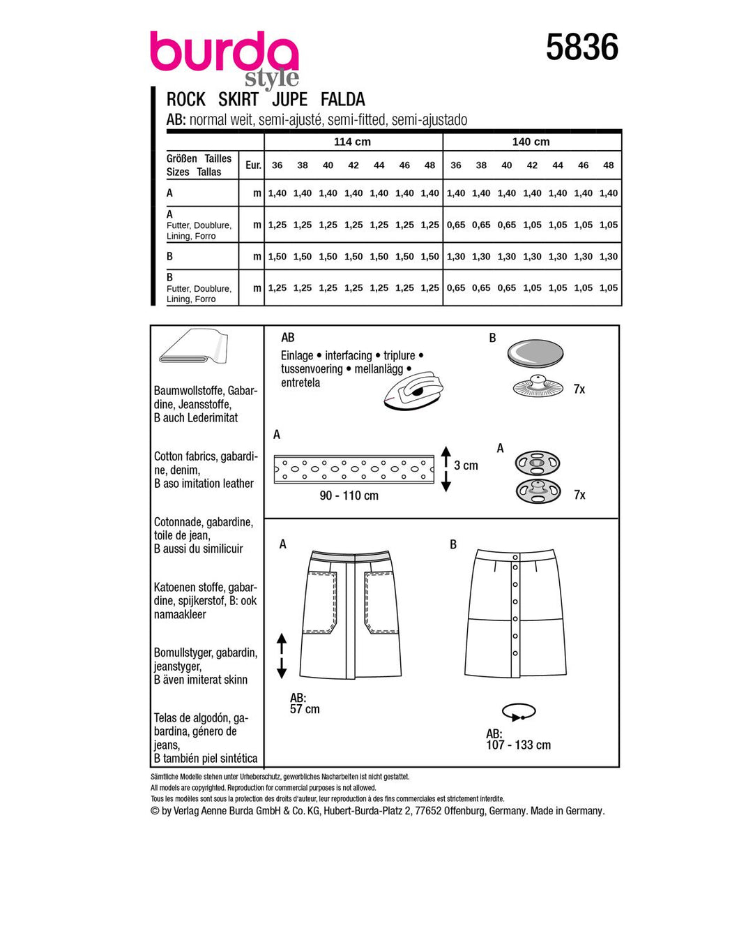 Burda Schnittmuster 5836