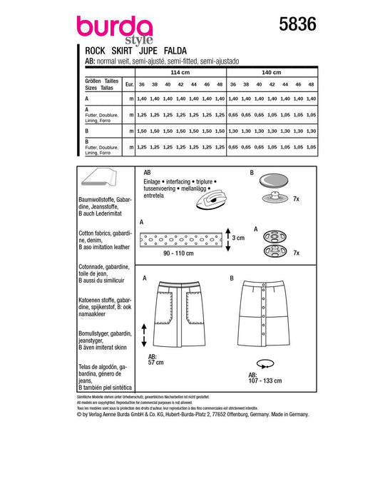 Burda Schnittmuster 5836
