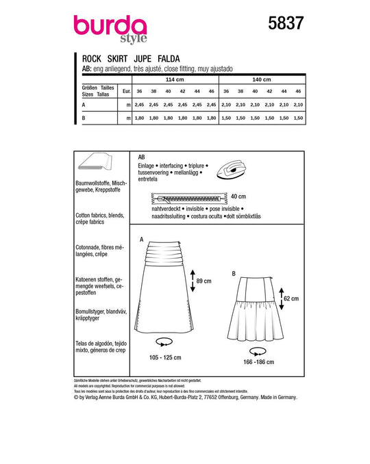 Burda Schnittmuster 5837