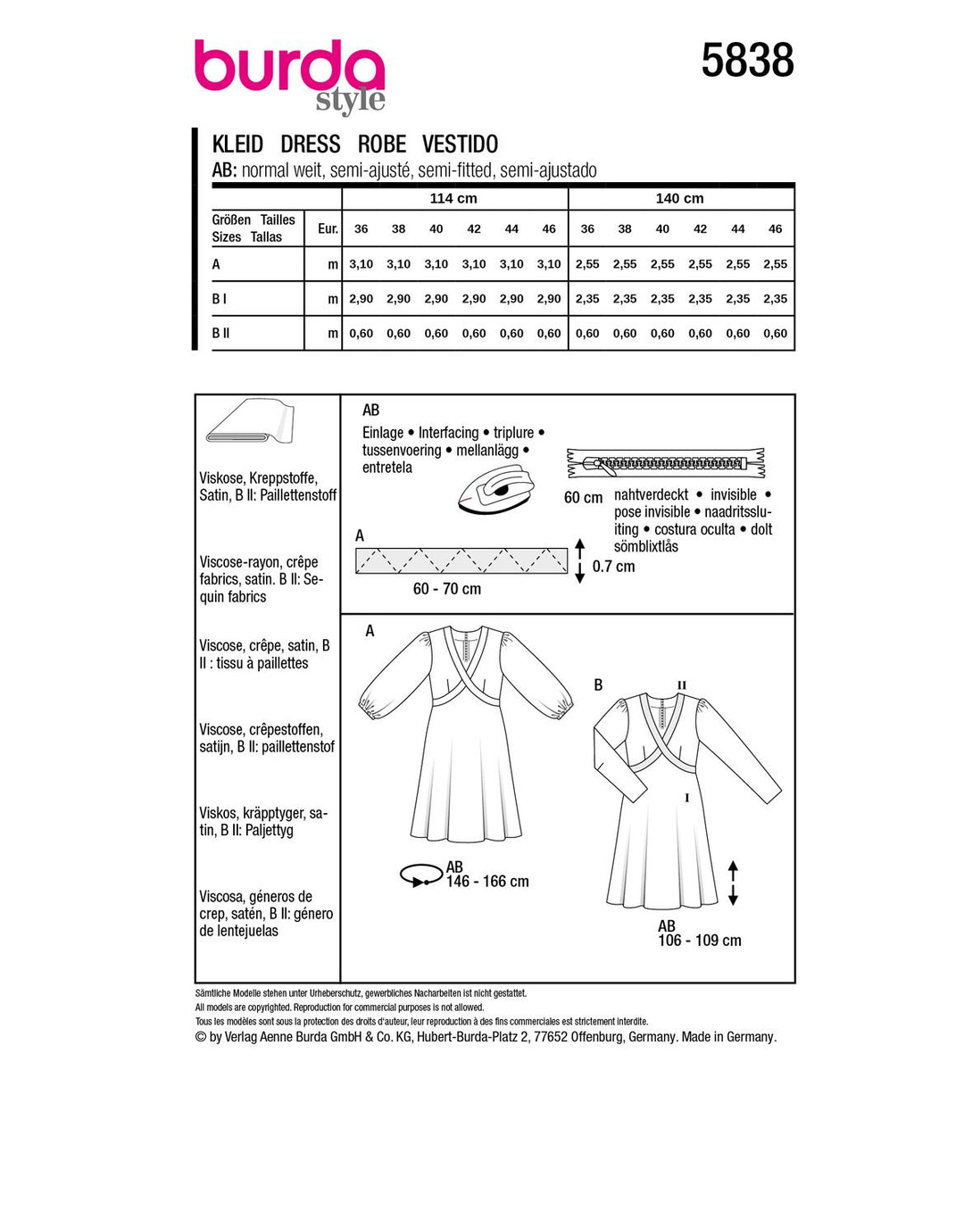 Burda Schnittmuster 5838