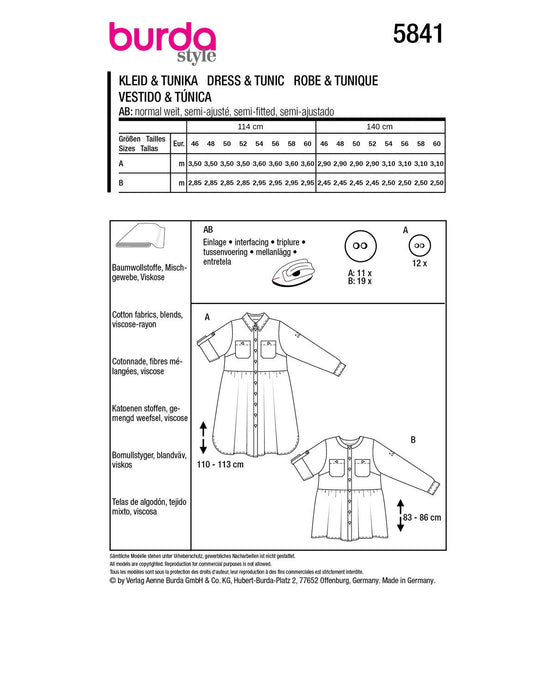 Burda Schnittmuster 5841