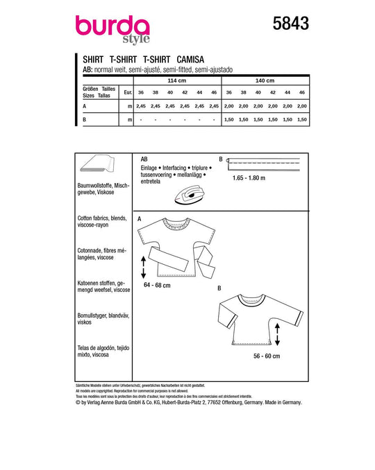 Burda Schnittmuster 5843