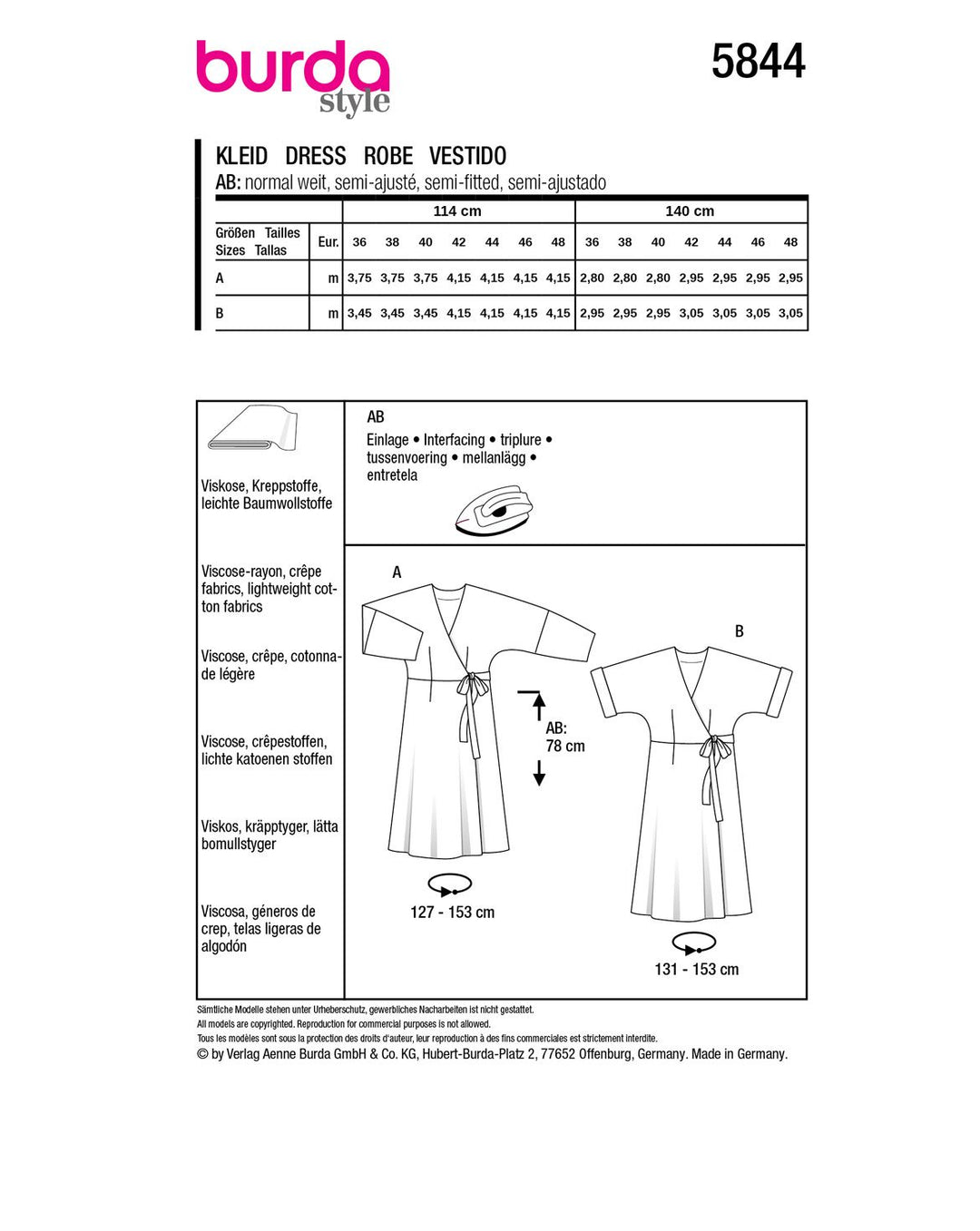 Burda Schnittmuster 5844