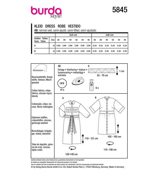 Burda Schnittmuster 5845