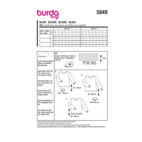 Burda Schnittmuster 5849