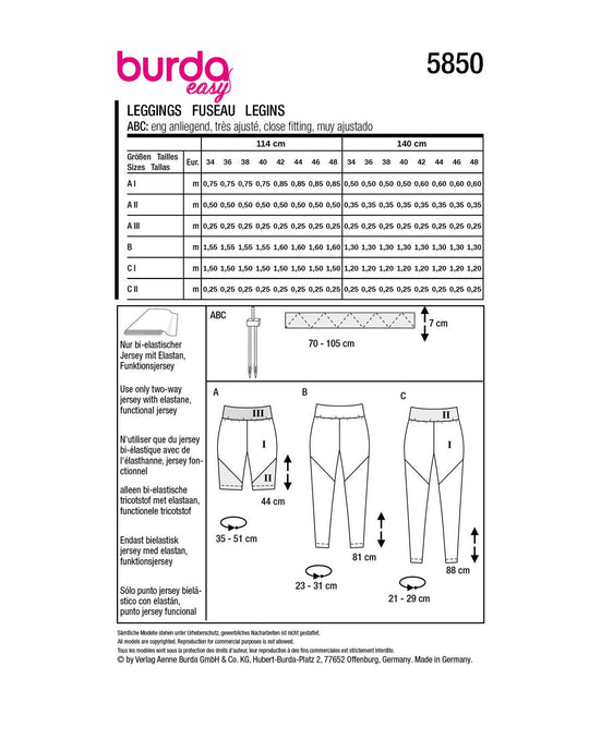 Burda Schnittmuster 5850