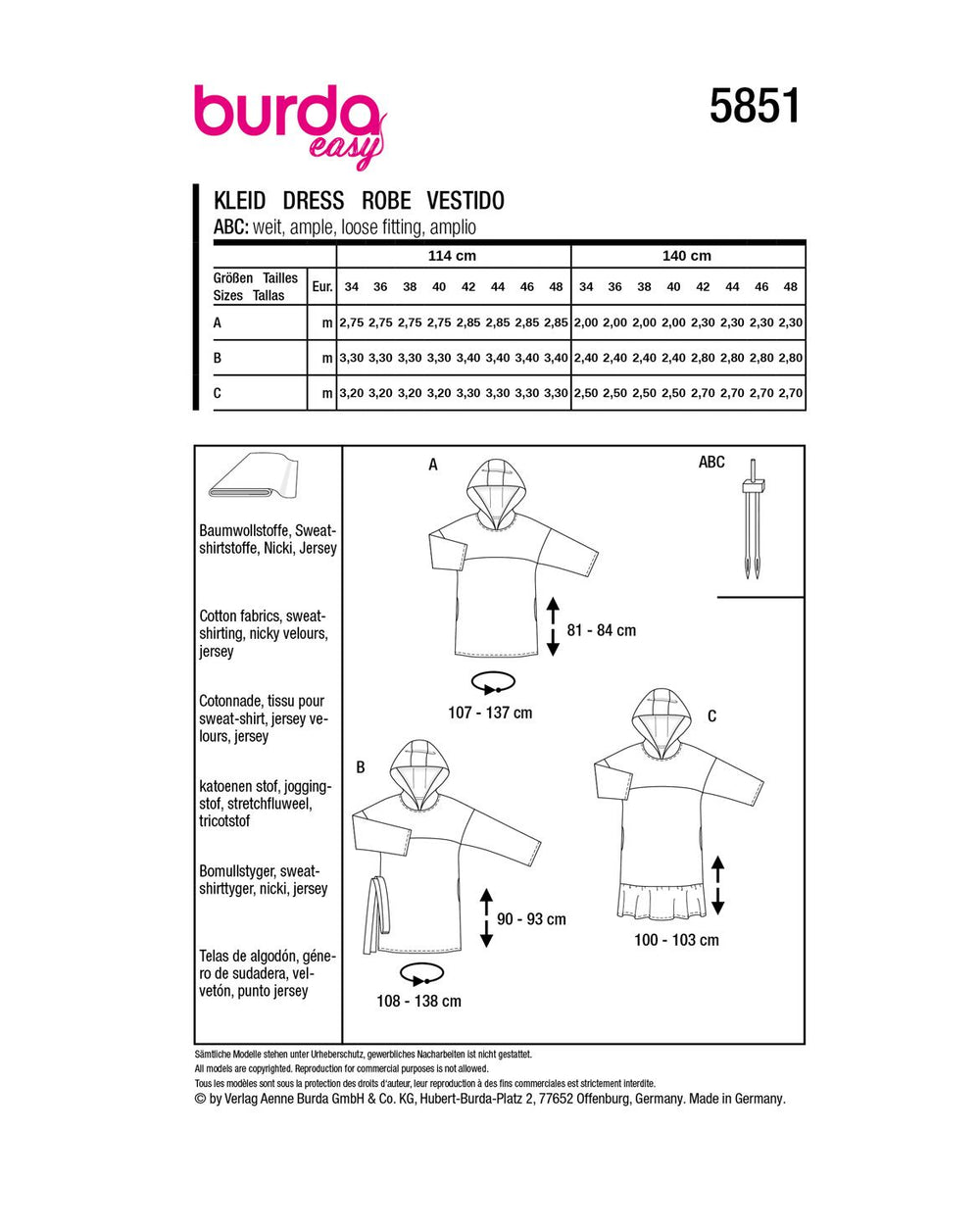 Burda Schnittmuster 5851