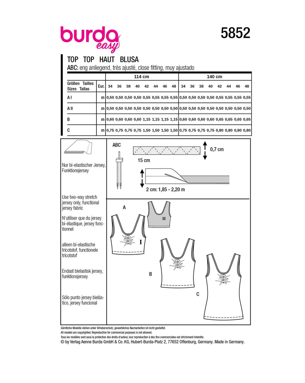 Burda Schnittmuster 5852