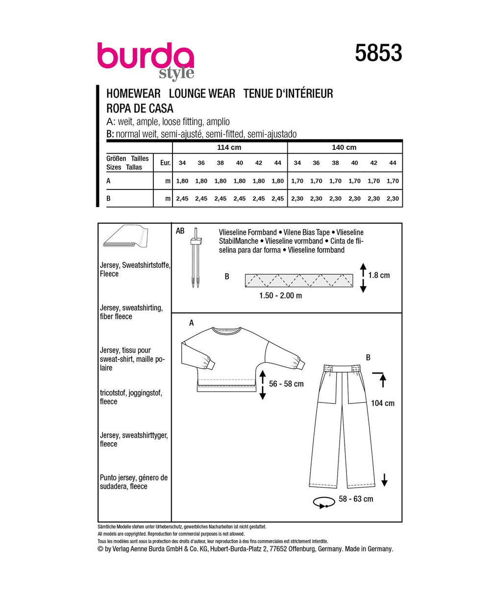 Burda Schnittmuster 5853