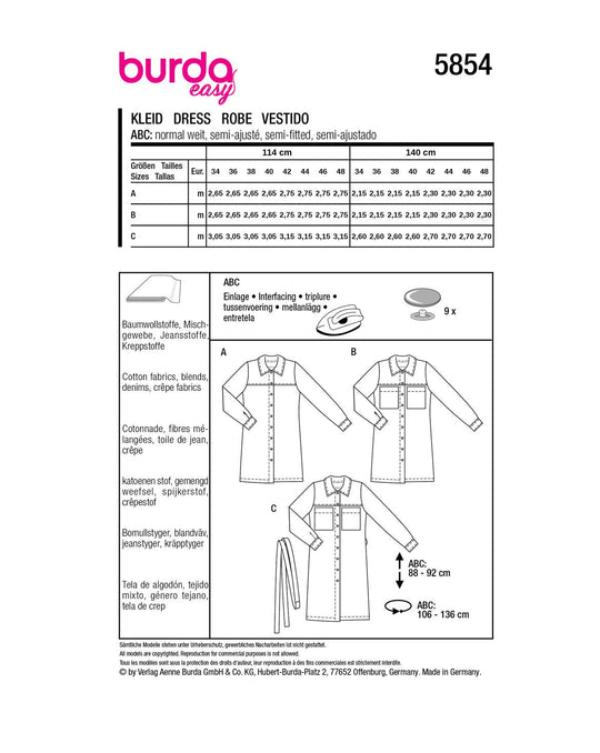 Burda Schnittmuster 5854