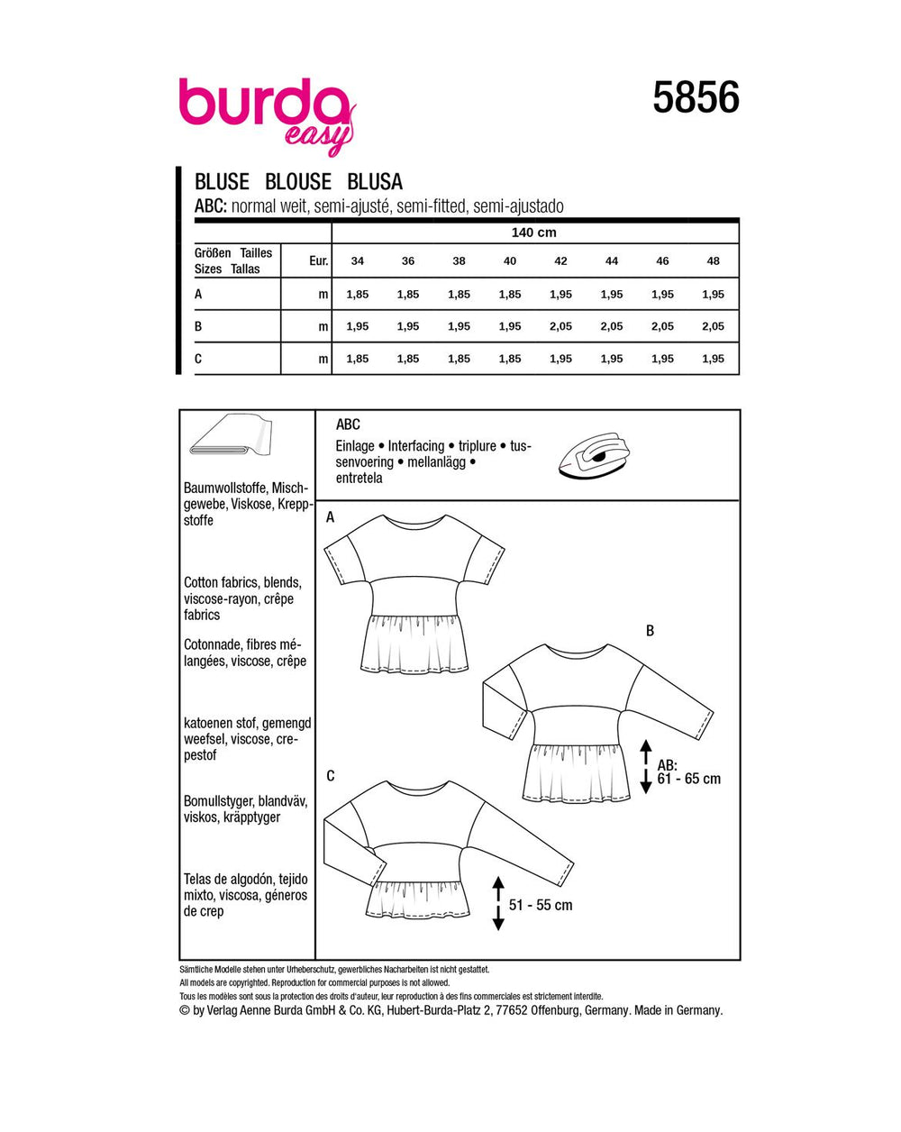 Burda Schnittmuster 5856