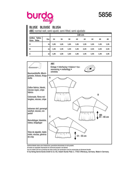 Burda Schnittmuster 5856