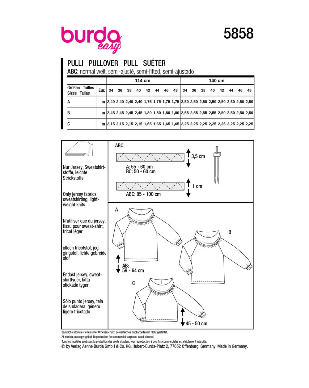 Burda Schnittmuster 5858