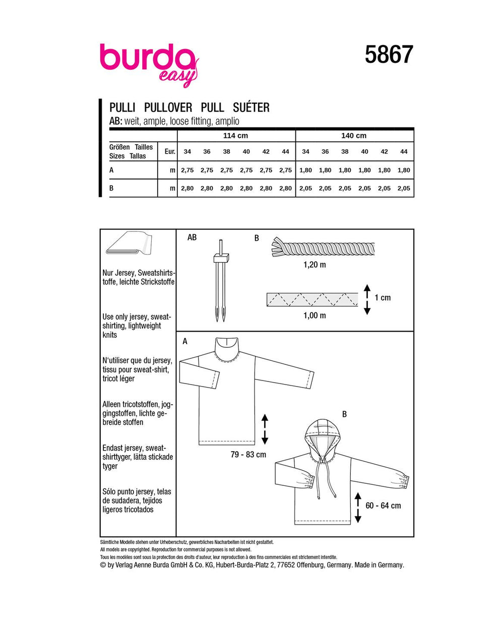 Burda Schnittmuster 5867
