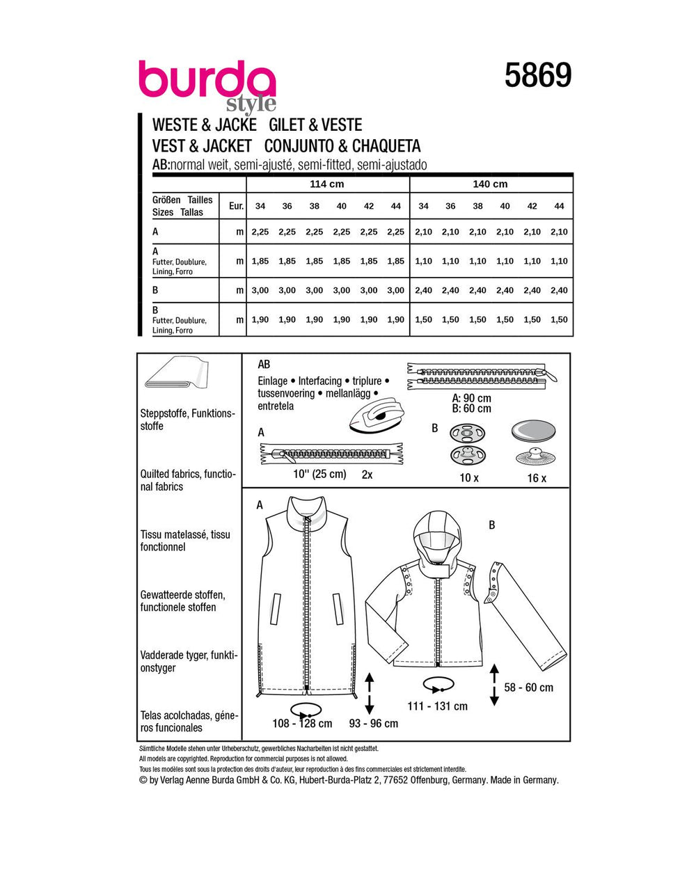 Burda Schnittmuster 5869